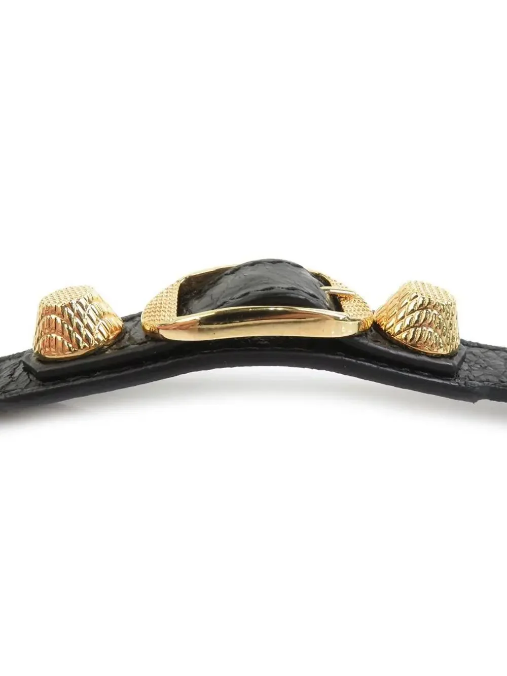 Auth Balenciaga Bracelet Black/Gold #302828B14B